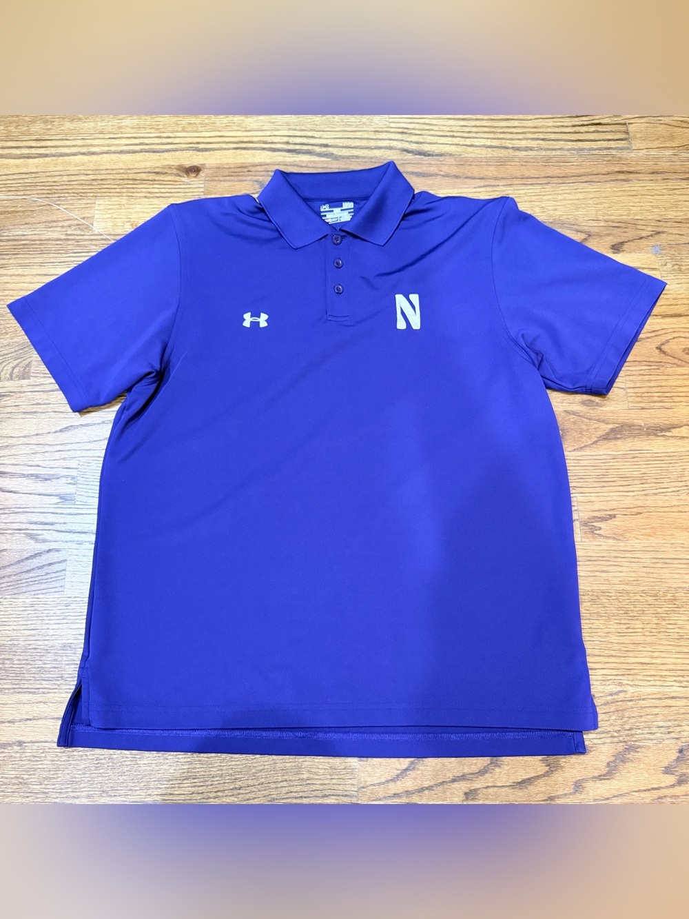 Under Armour Northwestern Wildcats Polo Shirt Mens Size Large Purple HeatGear